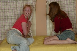 Real Spankings - Two Girl Lunge Strapping - image 17