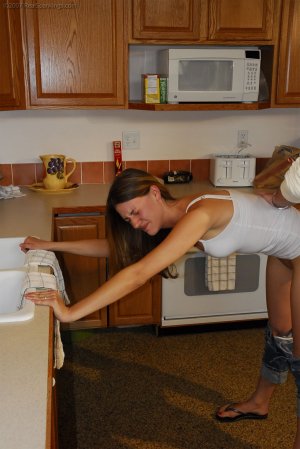 Real Spankings - Monica Is Spanked Hard By Mr. M In The Kitchen - image 12