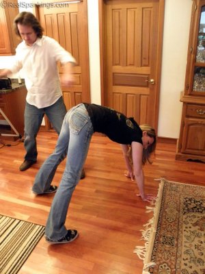 Real Spankings - Monica Paddled In The Lunge Position - image 4