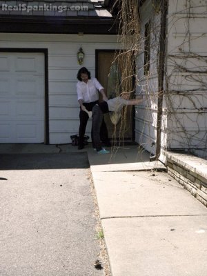 Real Spankings - Ivy Paddled Outside For Being Late - image 9