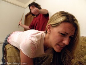 Real Spankings - Monica Is Paddled In The Living Room - image 11