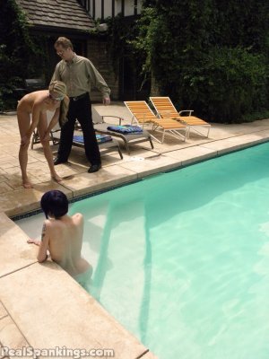 Real Spankings - Lila And Monica Caught Nude In The Pool (part 2: Monica) - image 14