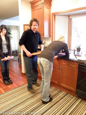 Real Spankings - Monica And Lila Paddled For A Messy Kitchen (part 1 Of 2) - image 2