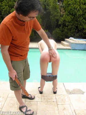 Real Spankings - Lila Punished For Sunbathing Topless (part 2 Of 2) - image 2