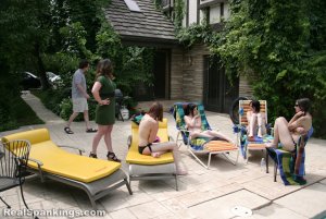 Real Spankings - Roxie And Friends Caught Smoking And Sunbathing Topless - image 17