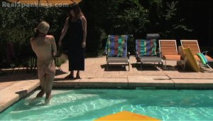 Real Spankings - Monica Caught Naked In The Pool - image 6