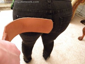 Real Spankings - Zoe Is Strapped Over The Jeans - image 7