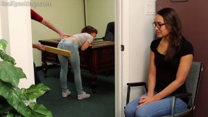 Real Spankings - Kiki And Ambriel Paddled By The Principal (part 1 Of 2) - image 3