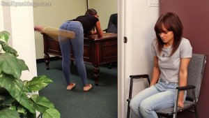 Real Spankings - Kiki And Ambriel Paddled By The Principal (part 2 Of 2) - image 12