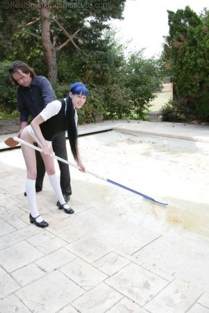 Real Spankings Institute - Lila Is Given A Lesson On The Correct Way To Clean The Pool (part 2 Of 2) - image 4