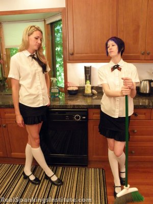 Real Spankings Institute - Monica And Lila Punished For Slacking On Their Chores (part 1: Lila) - image 3