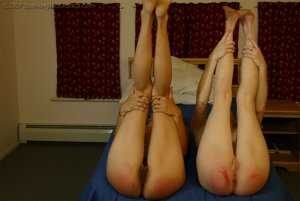 Spanking Teen Jessica - Brandi & Jessica: Legs Up Bare Bottom Spanking - image 17
